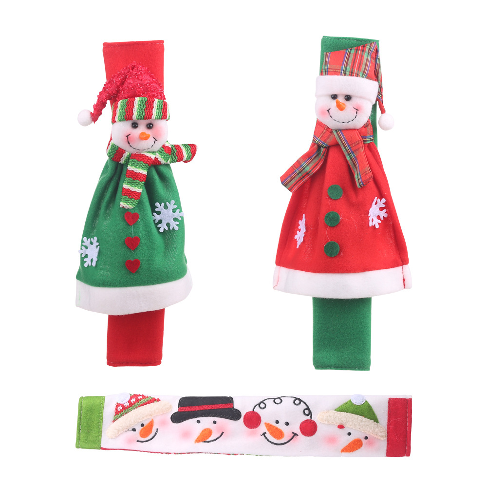 Christmas Decorative Items Flannel Gloves Microwave Refrigerator Door Protective Sleeve